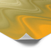 Poster Abstrait Ondulé Bleu Vert Orange (Coin)