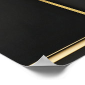 Poster Abstrait Or Noir Luxueux (Coin)