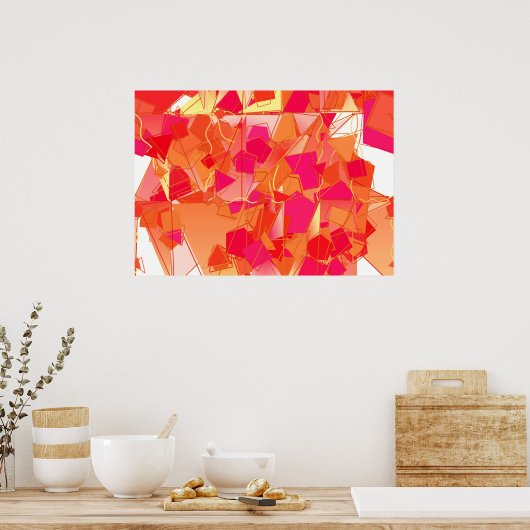 Poster Abstrait orange et rose chaud (Cuisine)