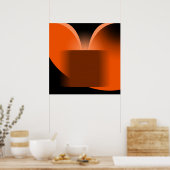 Poster Abstrait Orange Luxe avec Black AP0004 (Cuisine)