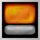 Poster Abstrait Orange noir argenté (Devant)