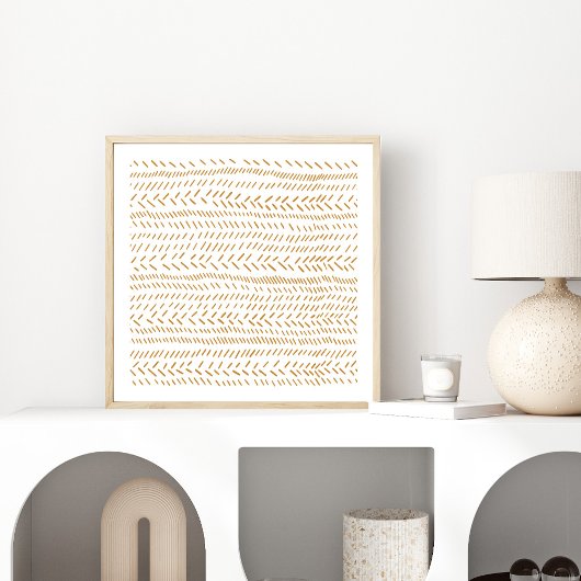 Poster Abstrait Organic Lines Art in Boho Gold