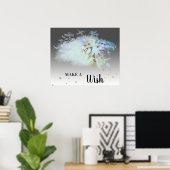 Poster *~* Abstrait Pastel bleu DANDELION Faire un voeu (Bureau à domicile)