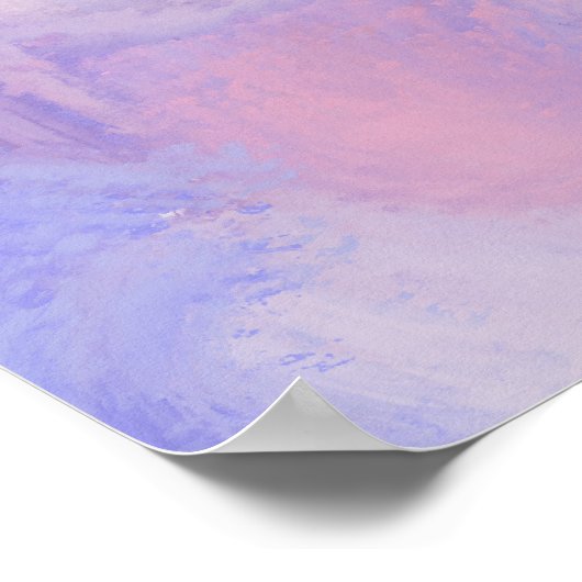 Poster Abstrait Pastel Blush Rose et Bleu (Coin)