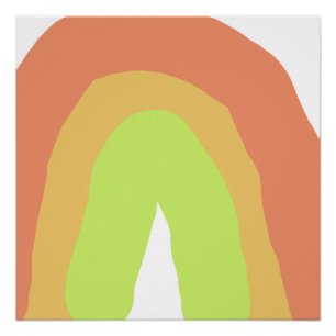Poster abstrait pastel boho rouge jaune vert orange moder