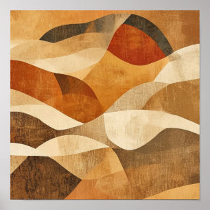 Poster abstrait, paysage, minimaliste, milieu du siècle m