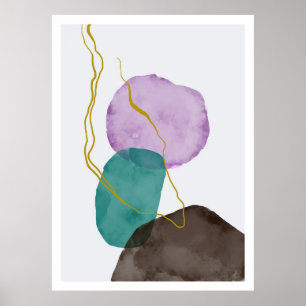 Poster Abstrait peint à la main