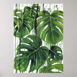 Poster Abstrait Plante Monstera 3