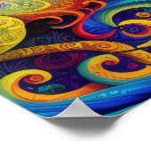 Poster Abstrait Psychedélique Créature Art (Coin)