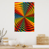 Poster : Abstrait / Psychédélique Motif radial (Cuisine)