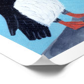 Poster Abstrait Puffin Folk Art (Coin)