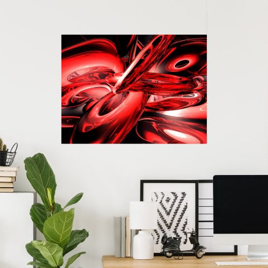 Poster Abstrait Red Gamma Radiation (Bureau à domicile)