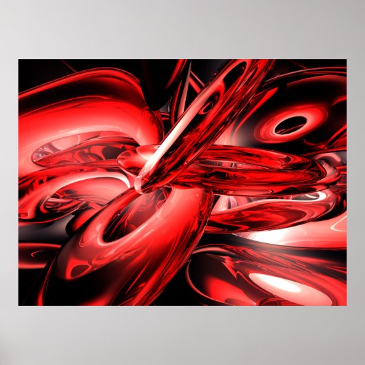 Poster Abstrait Red Gamma Radiation (Devant)