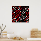Poster Abstrait Red Zebra (Cuisine)