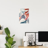 Poster Abstrait Rock Grey et Red Modern (Bureau à domicile)