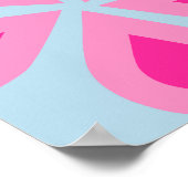 Poster Abstrait Rose Et Bleu Floral (Coin)