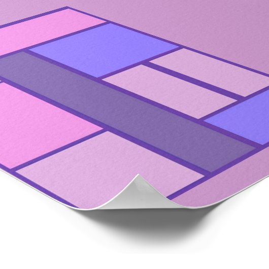 Poster Abstrait Rose Et Violet (Coin)