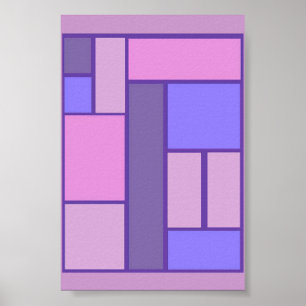 Poster Abstrait Rose Et Violet
