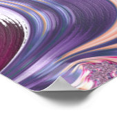 Poster Abstrait rose pourpre spirale fractale (Coin)