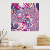 Poster Abstrait rose pourpre spirale fractale (Cuisine)