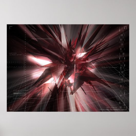 Poster abstrait rouge (Devant)