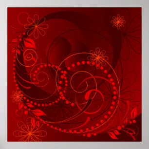 Poster abstrait rouge