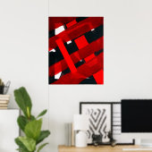 Poster Abstrait rouge (Bureau à domicile)