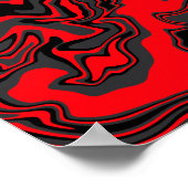 Poster Abstrait rouge et noir (Coin)