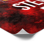 Poster Abstrait rouge moderne avec des Mugs de bière - Pu (Coin)