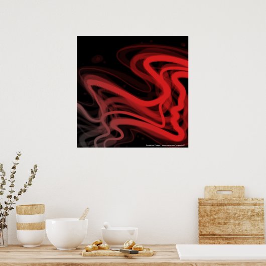 Poster Abstrait rouge stringent (Cuisine)