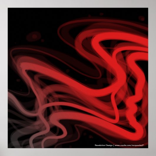 Poster Abstrait rouge stringent (Devant)