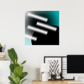 Poster Abstrait sarcelle avec rayons de lumière AP0005 (Bureau à domicile)
