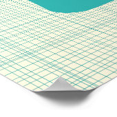 Poster Abstrait sarcelle orange aqua de l'ère atomique mi (Coin)
