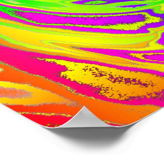 Poster Abstrait Splashing Rainbow Liquid (Coin)