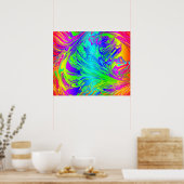 Poster Abstrait Splashing Rainbow Liquid (Cuisine)