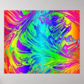 Poster Abstrait Splashing Rainbow Liquid (Devant)