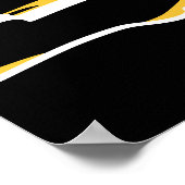 Poster Abstrait Sunsrise Baleine Fin Mer Jaune & Noir (Coin)