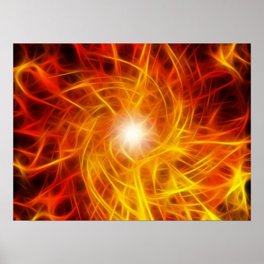 Poster Abstrait sur le feu fractal (Devant)