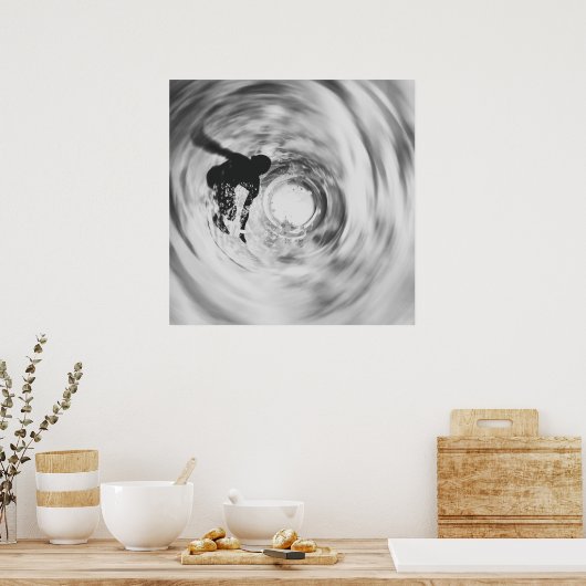 Poster Abstrait Surfer Silhouette (Cuisine)