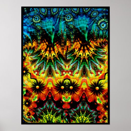 Poster Abstrait Symétrique Psychédélique Coloré (Devant)