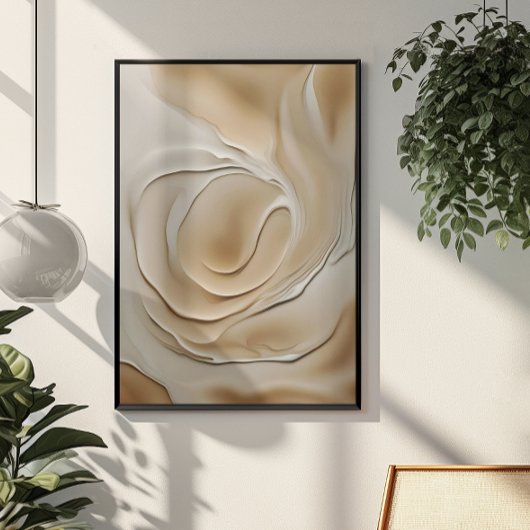 Poster Abstrait tendance neutres beige