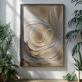 Poster Abstrait tendance neutres beige