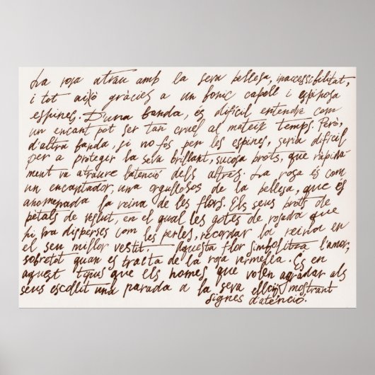 Poster Abstrait texte manuscrit noir rétro illisible. (Devant)