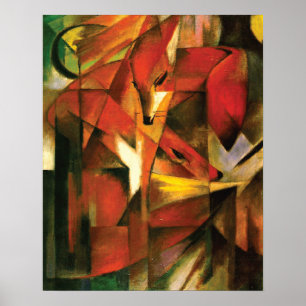 Poster Abstrait ~ The Fox by Franz Marc