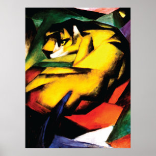 Poster Abstrait ~ Tigre par Franz Marc