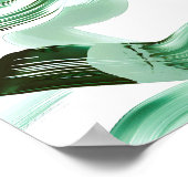 Poster Abstrait Traits de Pinceau Vert Minimal Moderne (Coin)
