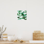 Poster Abstrait Traits de Pinceau Vert Minimal Moderne (Cuisine)