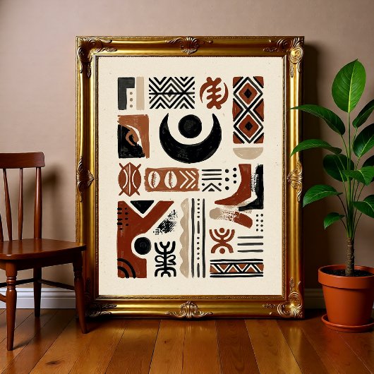 Poster Abstrait Tribal Afrocentrique