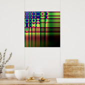 Poster Abstrait Trippy Stripes Cercles Carré (Cuisine)