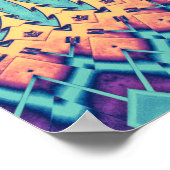 Poster Abstrait turquoise (Coin)